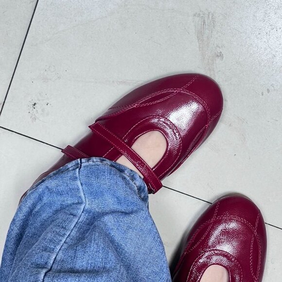 Red Patent Leather Double Strap Mary Janes - Picture 4 of 4